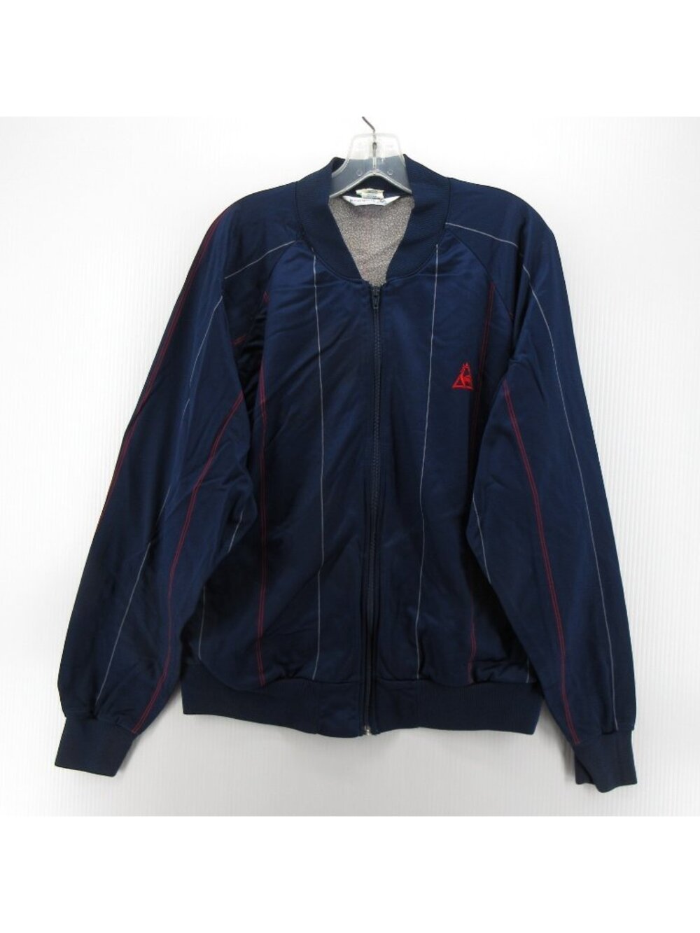 VINTAGE Le Coq Sportif Jacket XL Tennis Bomber Track Coat Pinstripe USA